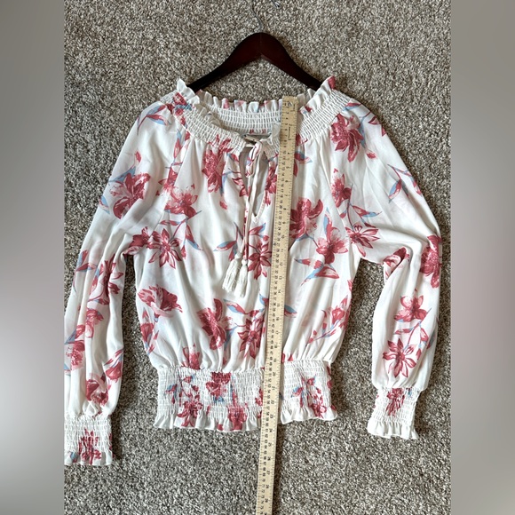 Flying Tomato Floral Sheer Polyester Ruffled Blouse Woman’s Size M NWOT Preppy - Picture 13 of 13